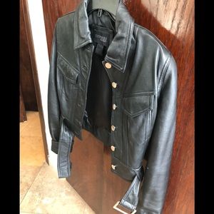 Black leather jacket